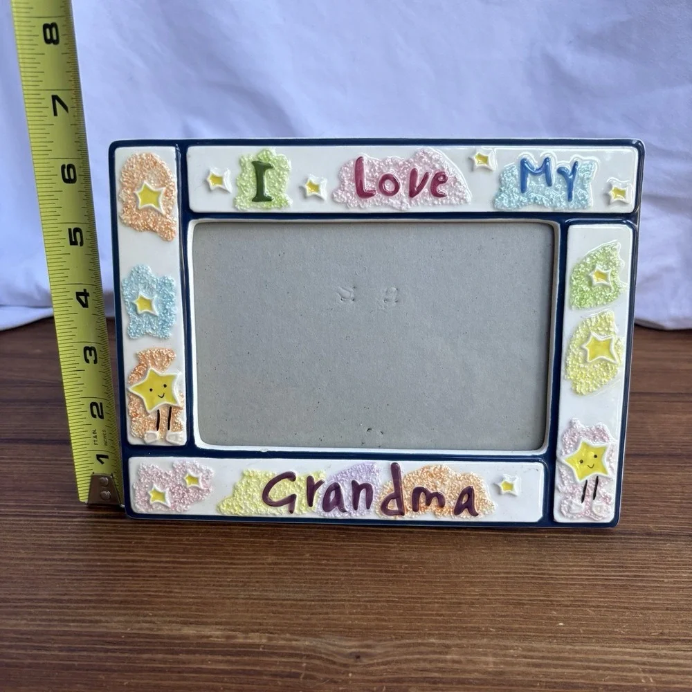 Russ I Love My Grandma Ceramic Picture Frame Colorful Stars Photo Frame